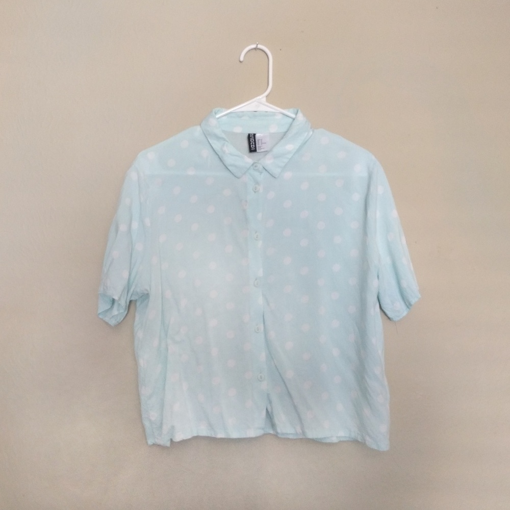 Polka Dot H&M Cropped Button Up